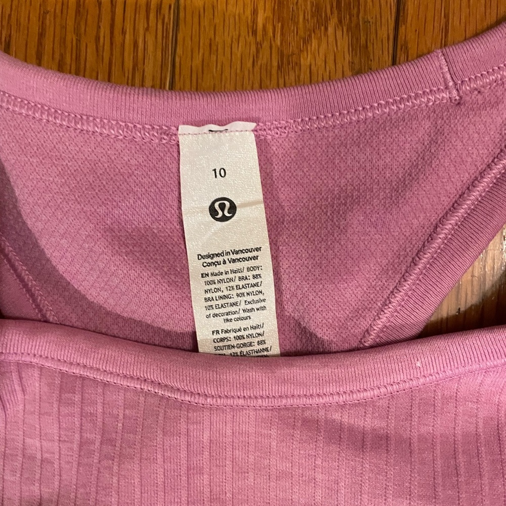 New Lululemon Athletica Pink Ribbed Tank Top
Street crop racer back pink - Picture 3 of 7